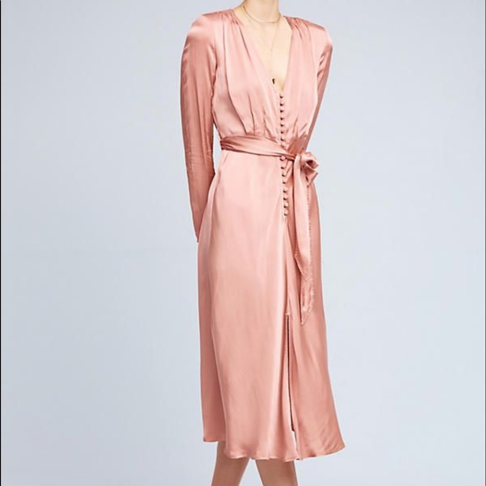 Satin Button Down Ghost Dress